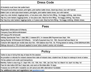 dress code fees and policy